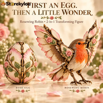 🌹🐦 Rosewing Robin – 2-in-1 Rose Egg to Mechanical Bird Transforming Figure - 1