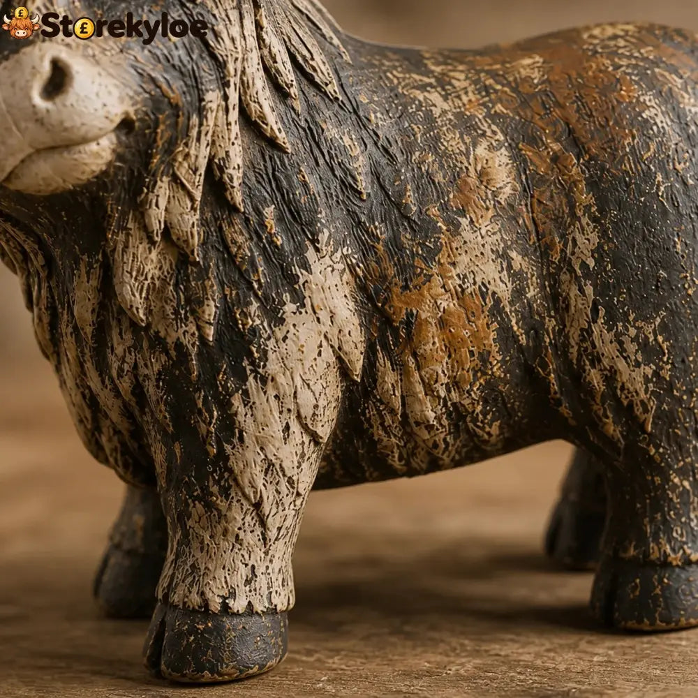 🐮 Rustic Highland Cow Figurine – Charming Farmhouse Tabletop Decor - All Collections