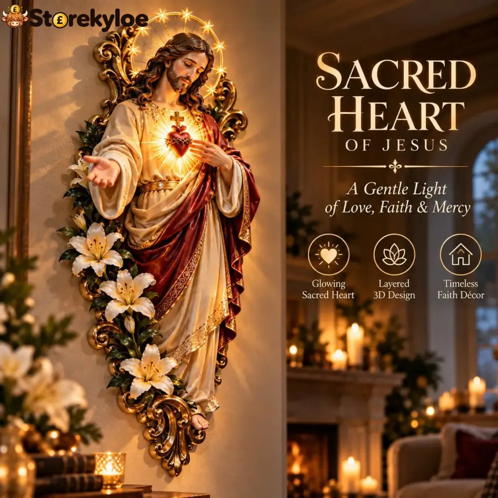 🕊️ Sacred Heart Of Jesus Lighted Wall Decor - Sacred Heart Of Jesus