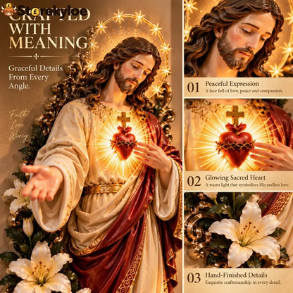 🕊️ Sacred Heart Of Jesus Lighted Wall Decor - Sacred Heart Of Jesus