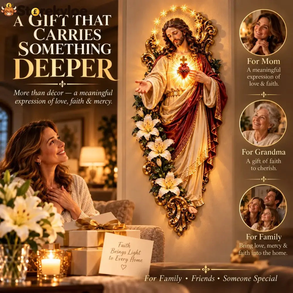 🕊️ Sacred Heart Of Jesus Lighted Wall Decor - Sacred Heart Of Jesus