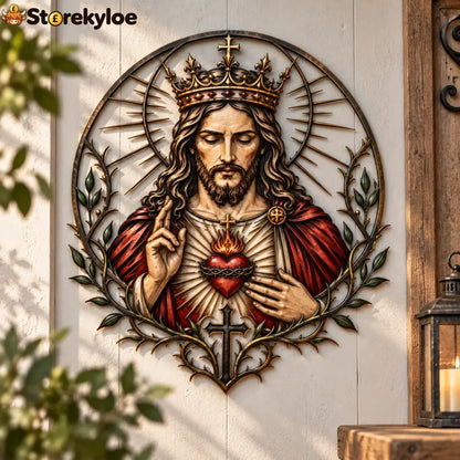 Sacred Heart Of Jesus Metal Wall Art