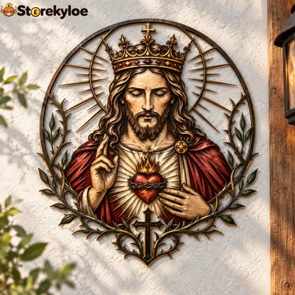 Sacred Heart Of Jesus Metal Wall Art - 8 in