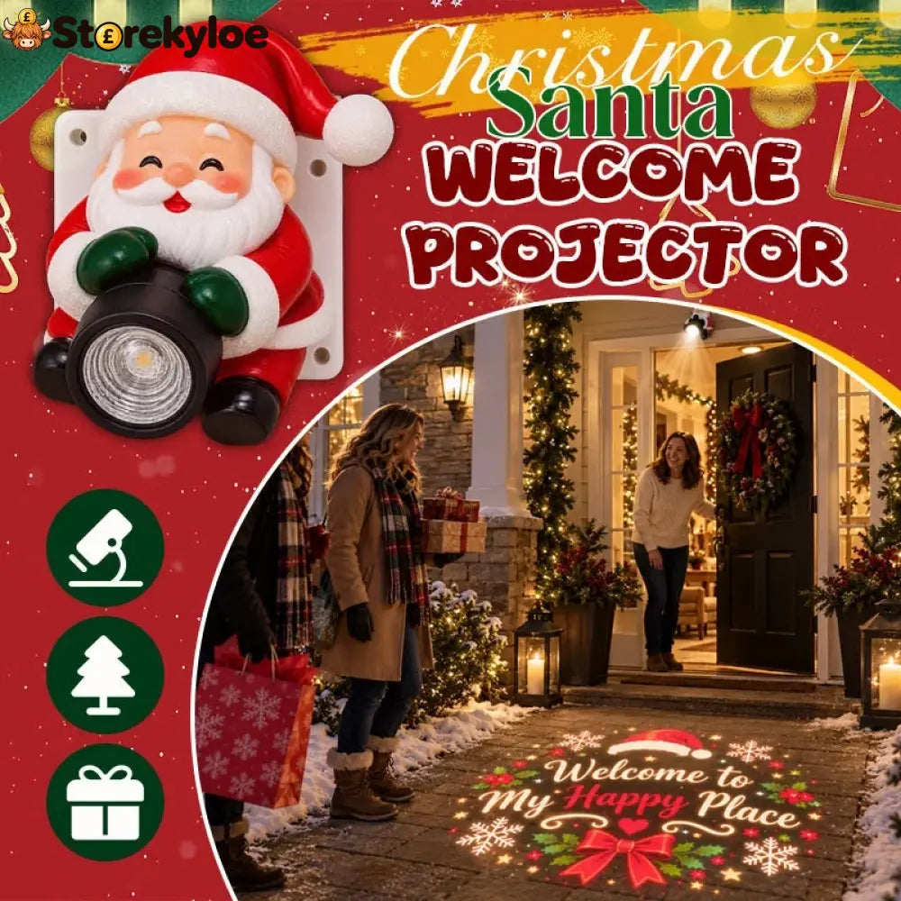 😍Santa Christmas Welcome Projector