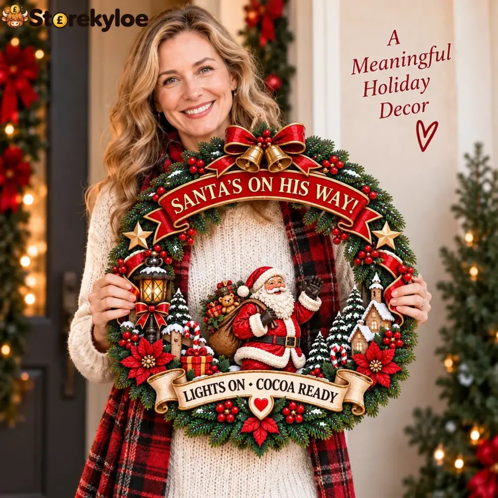 🎅 Santa Christmas Wooden Door Hanger