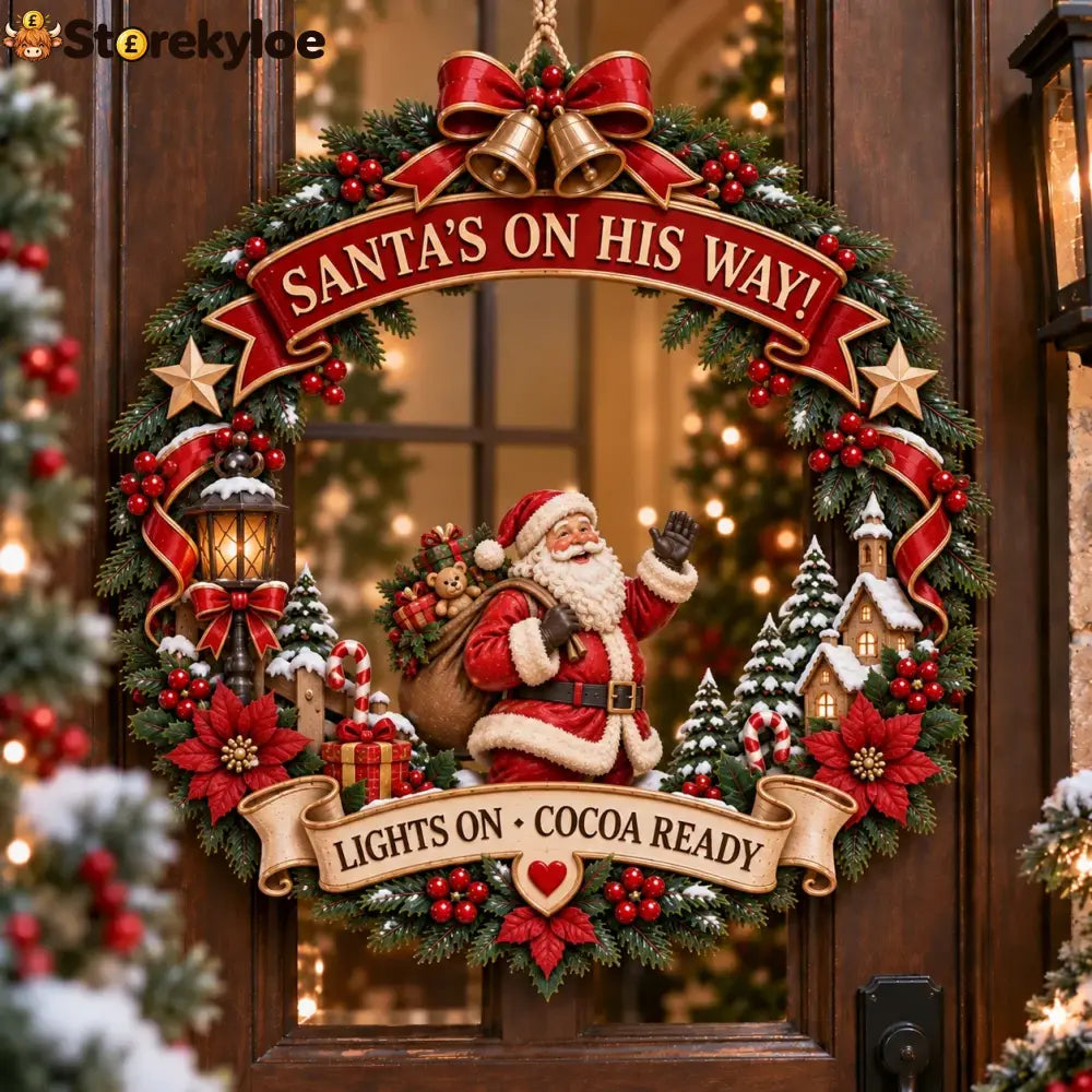 🎅 Santa Christmas Wooden Door Hanger