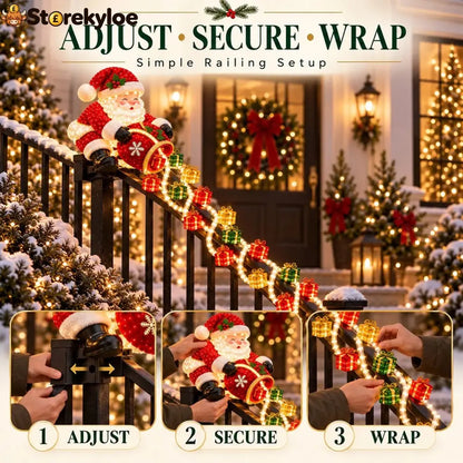 🔥🎅 Santa Magic Gift Cascade Railing Light