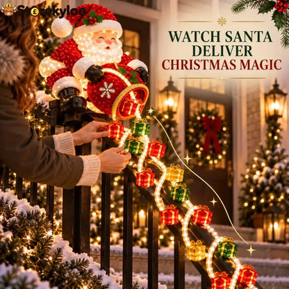 🔥🎅 Santa Magic Gift Cascade Railing Light