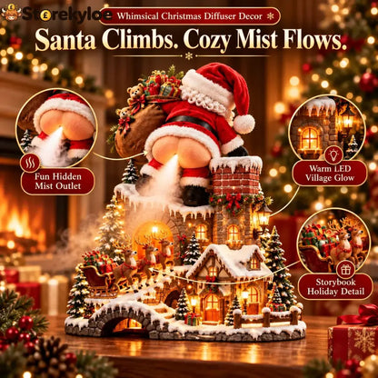 🎅 Santa’s Cheeky Christmas Village™ – Lighted Aroma Diffuser with Funny Santa Mist & Magical Holiday Glow