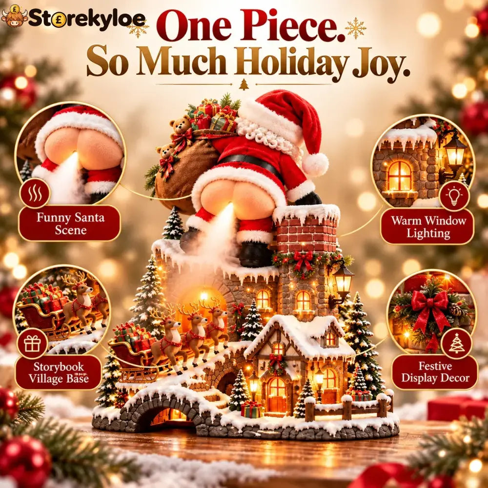 🎅 Santa’s Cheeky Christmas Village™ – Lighted Aroma Diffuser with Funny Santa Mist & Magical Holiday Glow