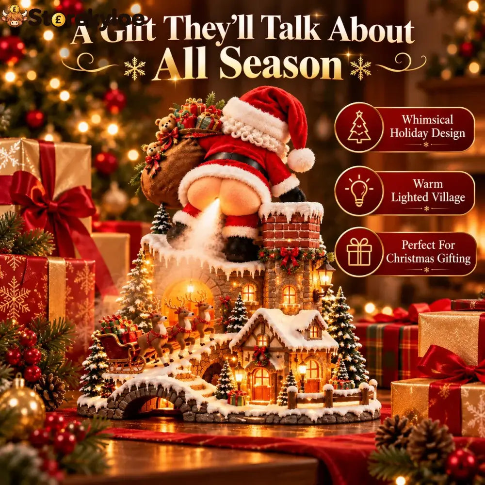 🎅 Santa’s Cheeky Christmas Village™ – Lighted Aroma Diffuser with Funny Santa Mist & Magical Holiday Glow