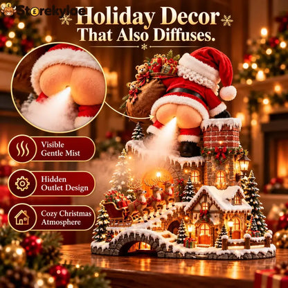 🎅 Santa’s Cheeky Christmas Village™ – Lighted Aroma Diffuser with Funny Santa Mist & Magical Holiday Glow