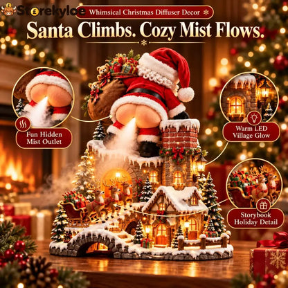 🎅 Santa’s Cheeky Christmas Village™ – Lighted Aroma Diffuser with Funny Santa Mist & Magical Holiday Glow