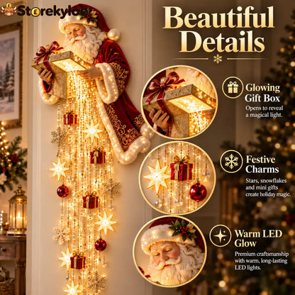 🎅 Santa’s Magical Gift Starfall Cascade™ | Lighted Christmas Wall Decor
