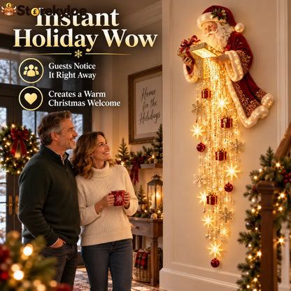 🎅 Santa’s Magical Gift Starfall Cascade™ | Lighted Christmas Wall Decor