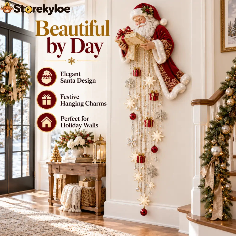 🎅 Santa’s Magical Gift Starfall Cascade™ | Lighted Christmas Wall Decor