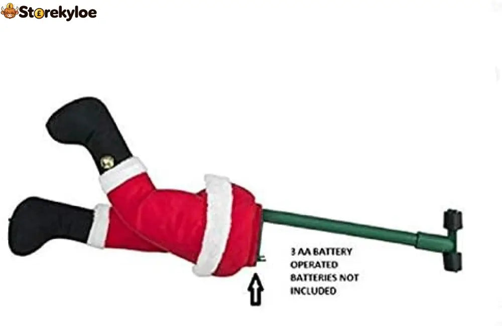 Mr. Christmas 16’ Long Battery Operated Motion Activated Animated Santa Kicking Legs for Indoor USE ONLY - Collectible