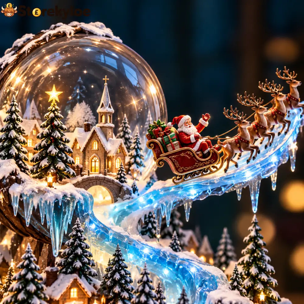 Santa’s Winter Journey | Illuminated Snow Globe Village - 1 PC