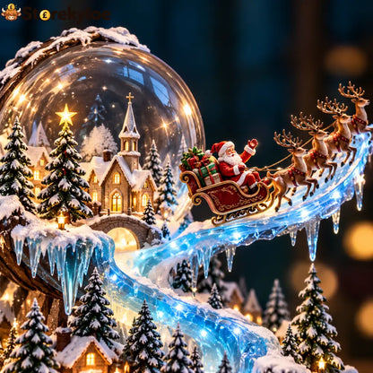 Santa’s Winter Journey | Illuminated Snow Globe Village - 1 PC