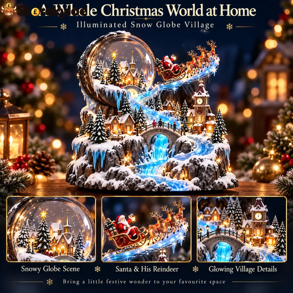 Santa’s Winter Journey | Illuminated Snow Globe Village - 1 PC