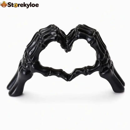 💀 Save 48% ! 🎃 Skeleton Figurine – Heart hand gesture & desk‑ready ✨ - black - Hot sale