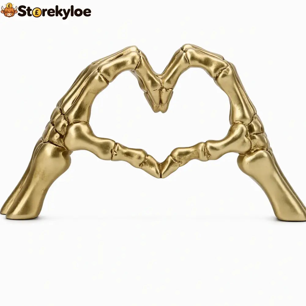 💀 Save 48% ! 🎃 Skeleton Figurine – Heart hand gesture & desk‑ready ✨ - gold - Hot sale