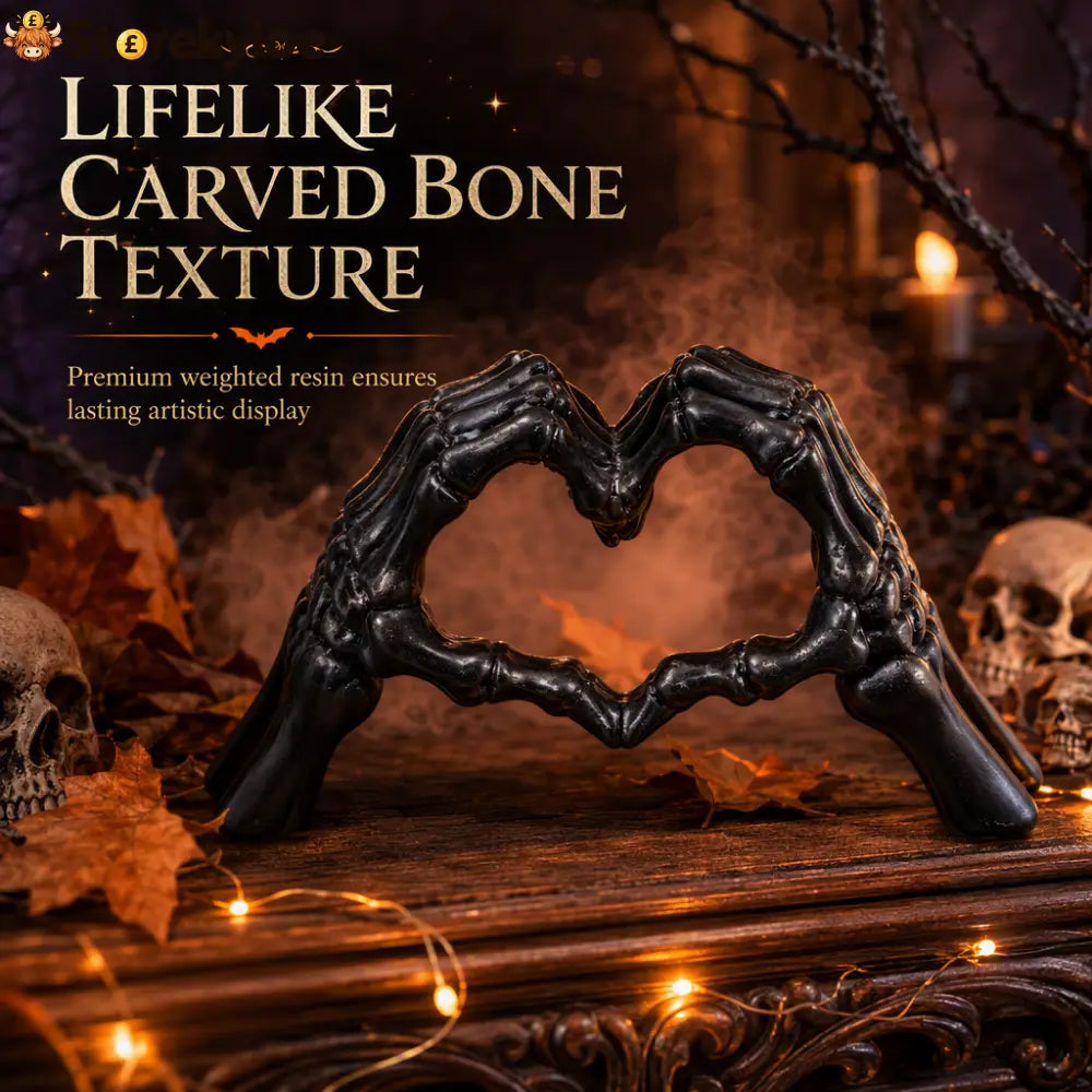 💀 Save 48% ! 🎃 Skeleton Figurine – Heart hand gesture & desk‑ready ✨ - Hot sale