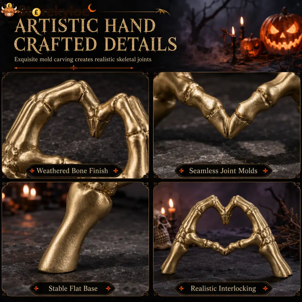💀 Save 48% ! 🎃 Skeleton Figurine – Heart hand gesture & desk‑ready ✨ - Hot sale