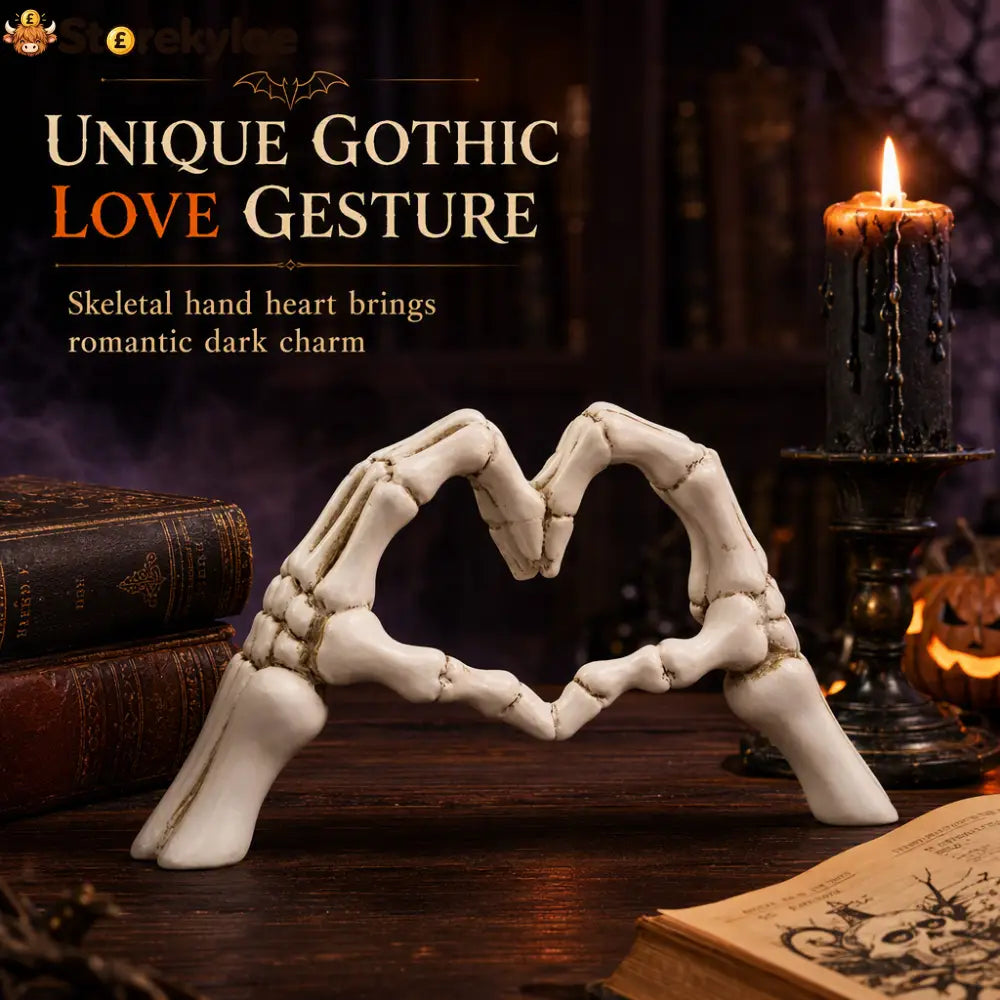 💀 Save 48% ! 🎃 Skeleton Figurine – Heart hand gesture & desk‑ready ✨ - Hot sale