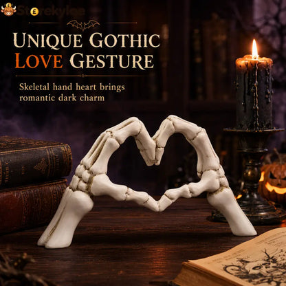 💀 Save 48% ! 🎃 Skeleton Figurine – Heart hand gesture & desk‑ready ✨ - Hot sale