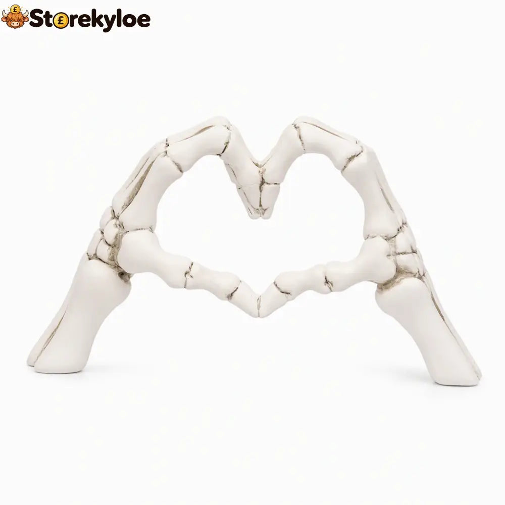 💀 Save 48% ! 🎃 Skeleton Figurine – Heart hand gesture & desk‑ready ✨ - white - Hot sale