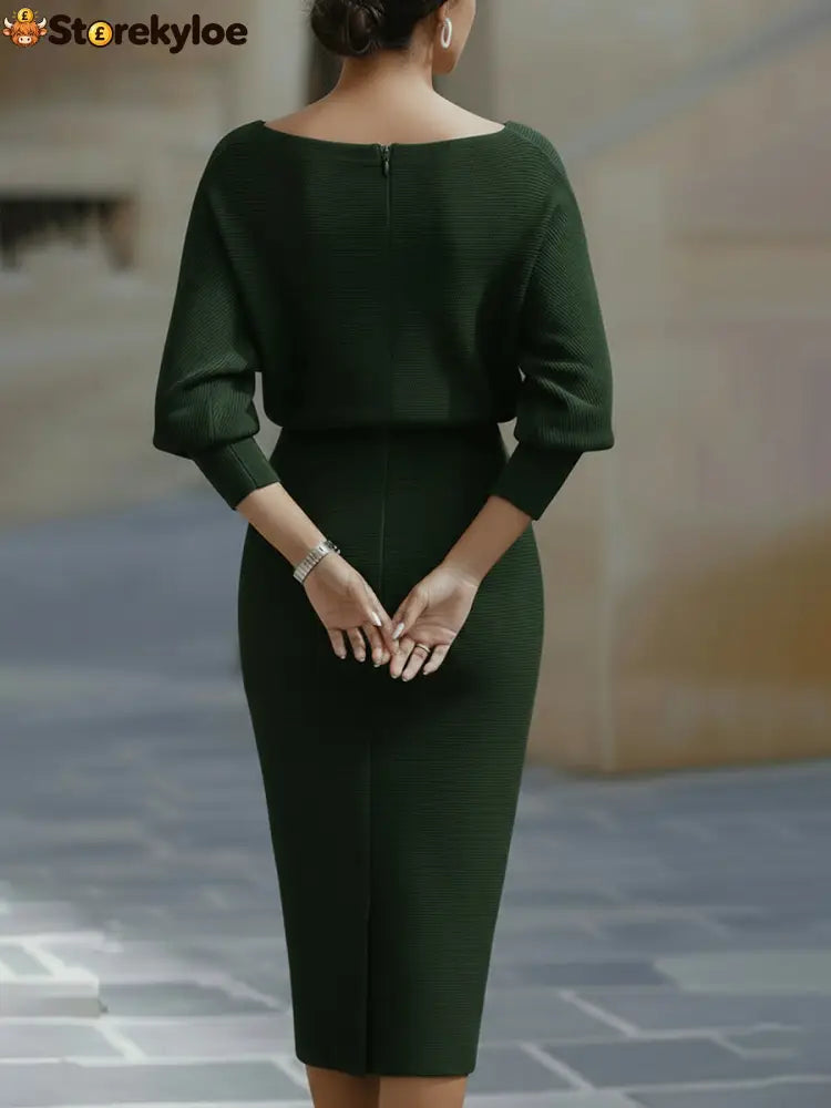 Sculpted Elegance Midi Dress