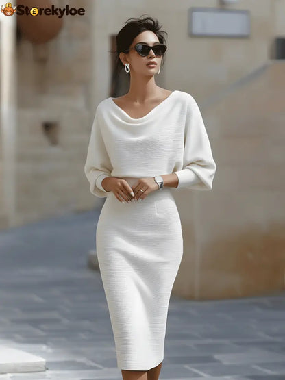 Sculpted Elegance Midi Dress