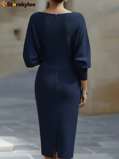 Sculpted Elegance Midi Dress