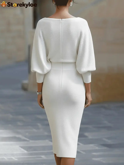 Sculpted Elegance Midi Dress