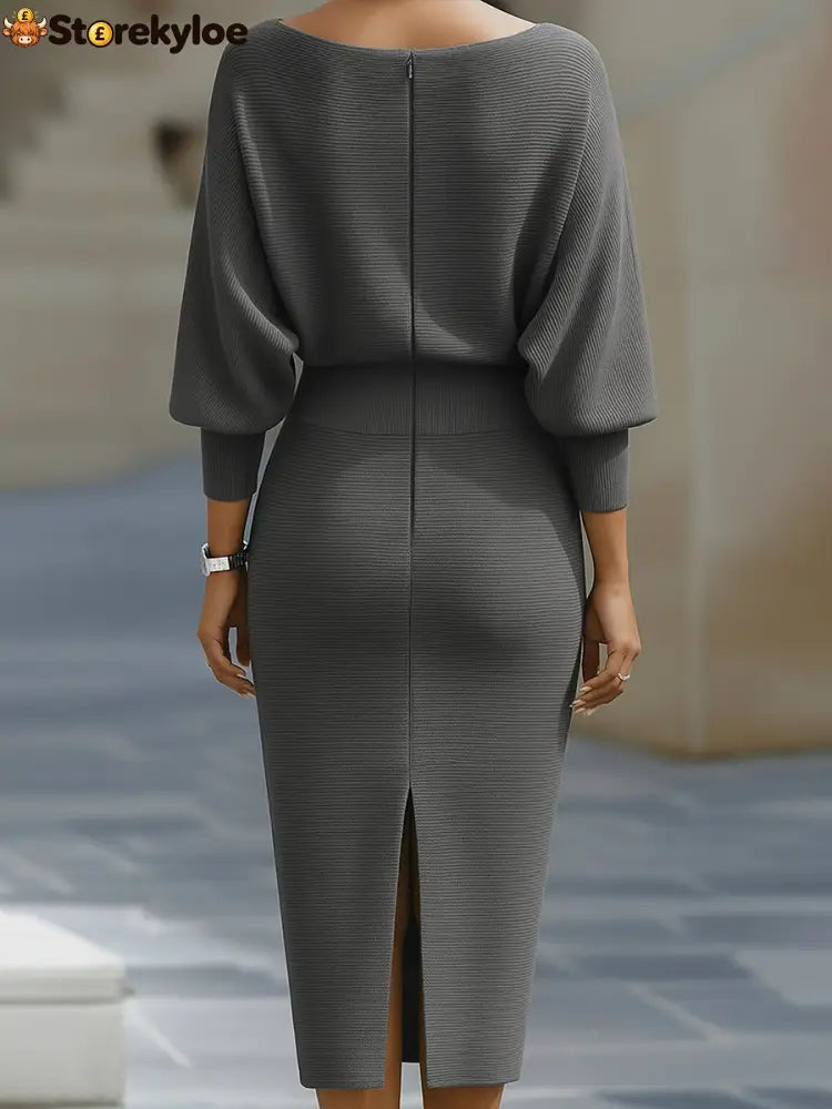 Sculpted Elegance Midi Dress