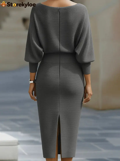 Sculpted Elegance Midi Dress