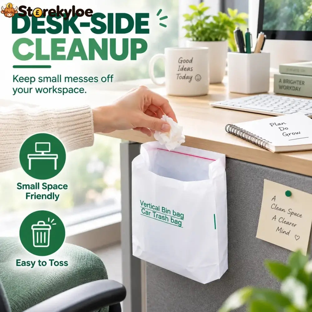 Self-Sealing Mini Trash Bags for Car Desk & Small Spaces