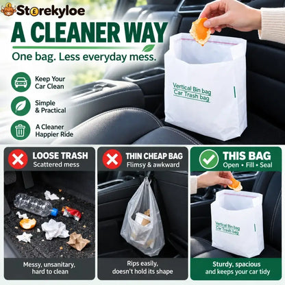 Self-Sealing Mini Trash Bags for Car Desk & Small Spaces