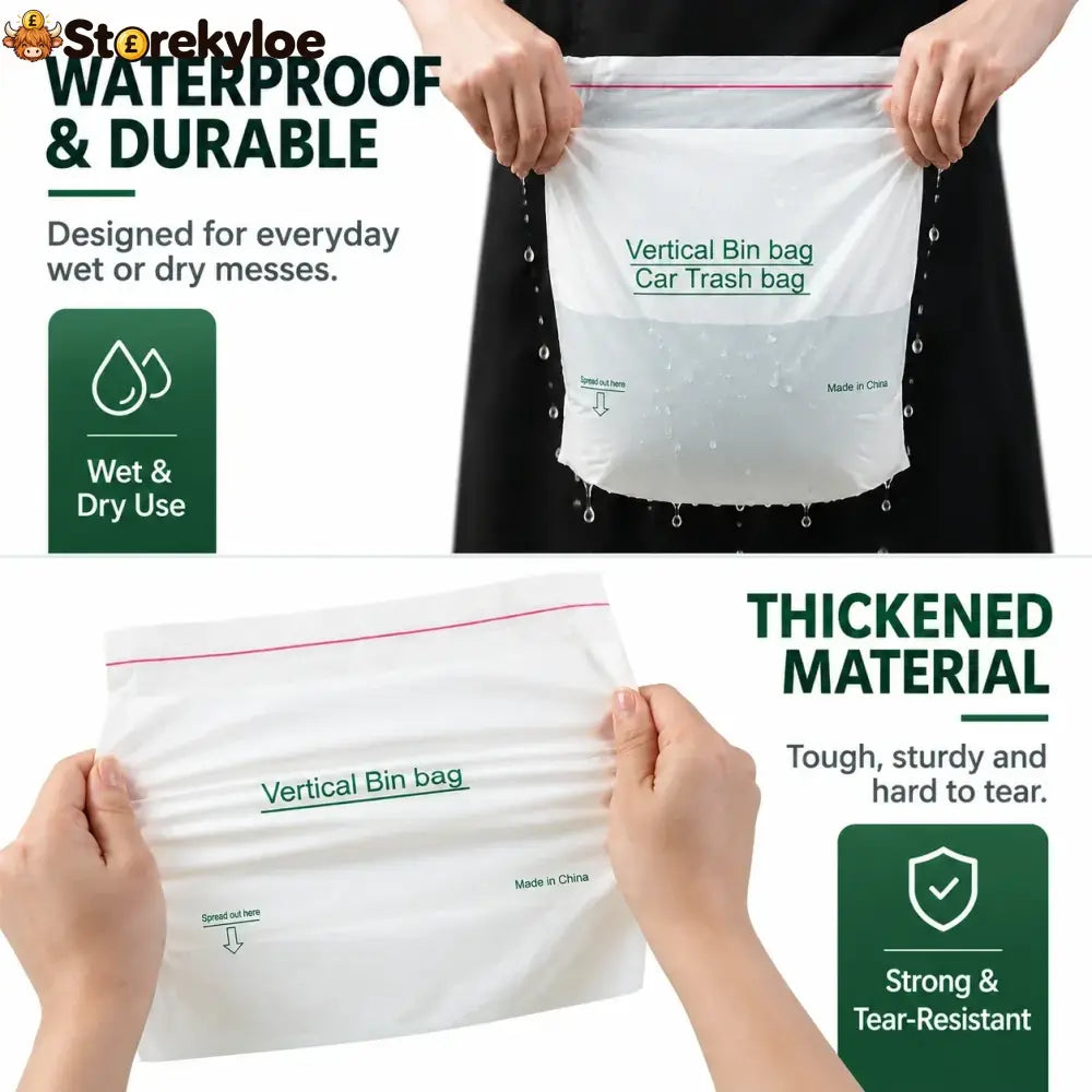 Self-Sealing Mini Trash Bags for Car Desk & Small Spaces