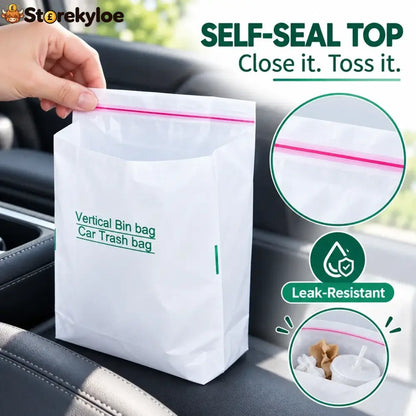 Self-Sealing Mini Trash Bags for Car Desk & Small Spaces