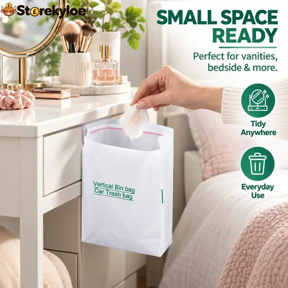 Self-Sealing Mini Trash Bags for Car Desk & Small Spaces