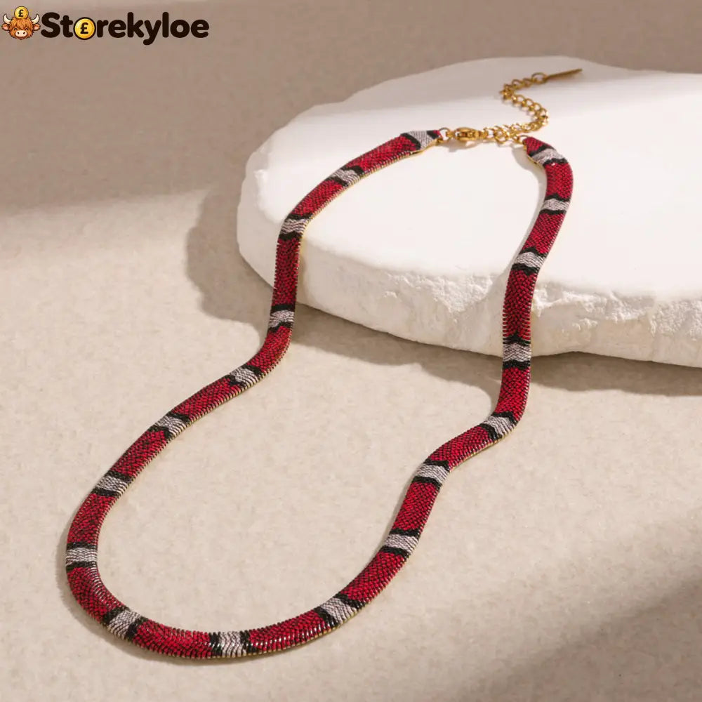 Serpent Statement Necklace – A Symbol of Mystery & Power - Coral snake