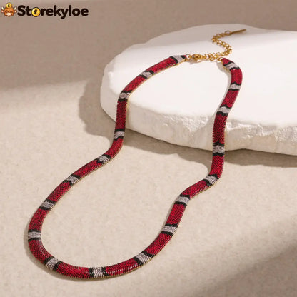 Serpent Statement Necklace – A Symbol of Mystery & Power - Coral snake