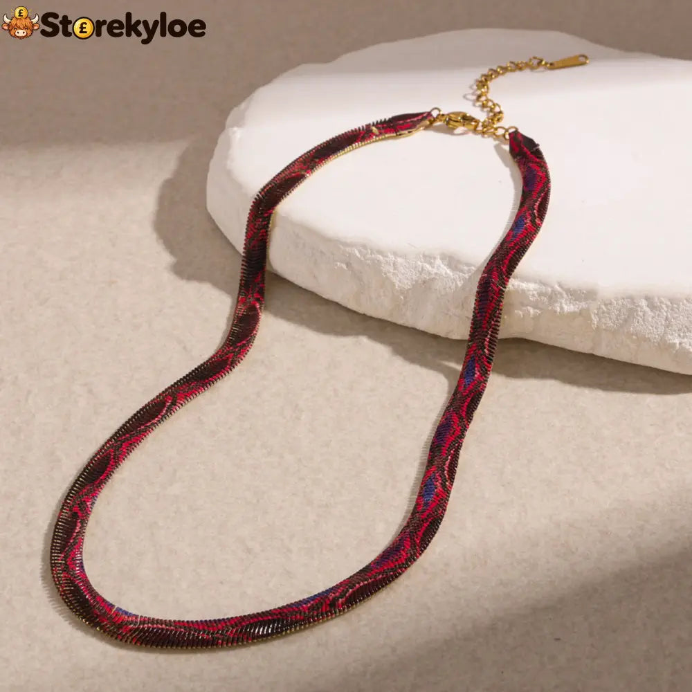Serpent Statement Necklace – A Symbol of Mystery & Power - Red-banded snake