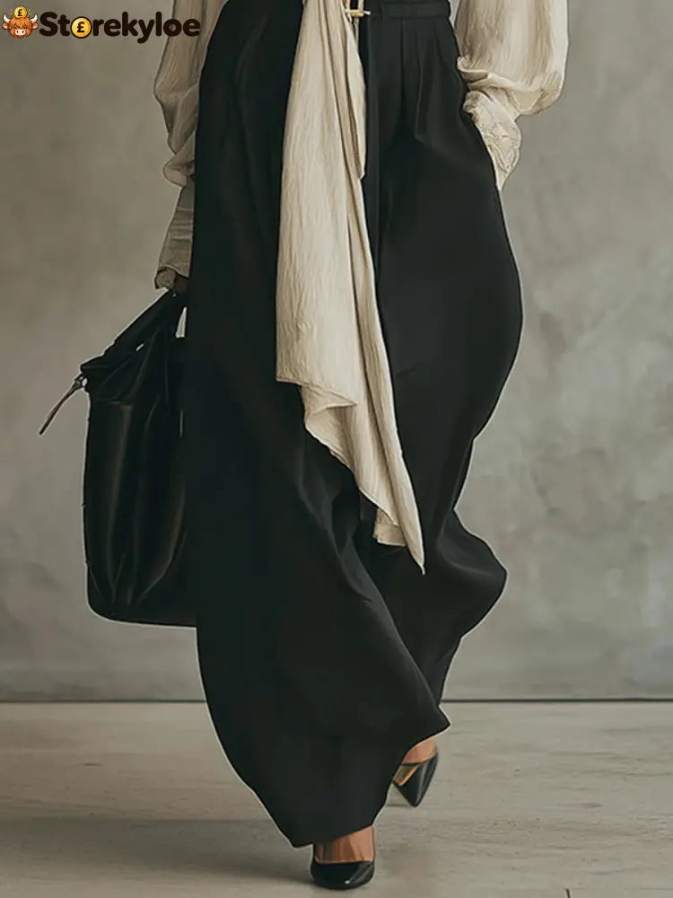 SET WITH BOW SHIRT AND WIDE PANTS