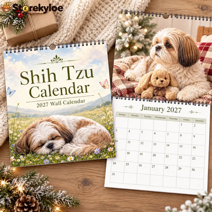 Shih Tzu 2027 Wall Calendar – Beautiful Shih‑Tzu Dog Art Calendar Perfect Gift for Shih Tzu Lovers