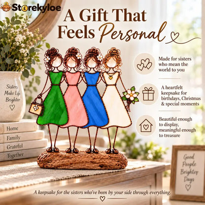 Side By Side Sisters Stained Glass-inspired Friendship Figurine