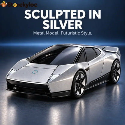 🏎️silver 2-in-1 Transforming Sports Car & Robot – Futuristic Mecha Figure
