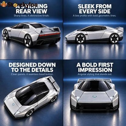 🏎️silver 2-in-1 Transforming Sports Car & Robot – Futuristic Mecha Figure